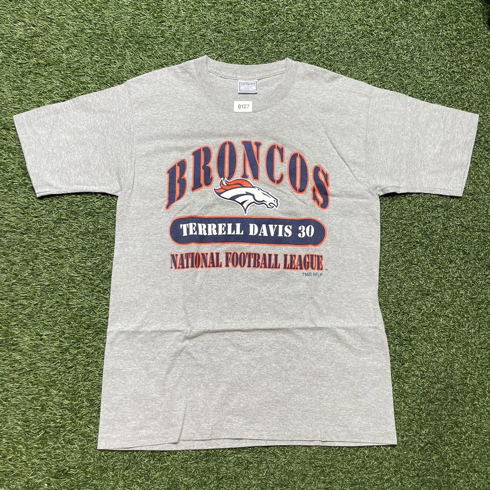 Camiseta Grande De Colección Años 90 Denver Terrell Davis NFL Fútbol Día del Juego Camiseta Foto 1 de 4