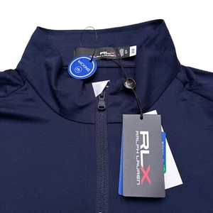 Maglione RLX Ralph Lauren 1/4 Zip Elasticizzato Navy Bianco Wicking Uomo XL $128 Nuovo con etichette - Foto 1 di 12