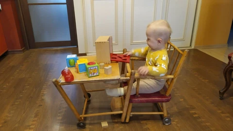 Swedish VINTAGE 1950s WOODEN  CONVERTIBLE HIGH CHAIR DESK Cover