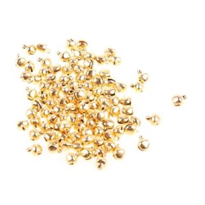 100pc Small Bell Jewelry Charms 6mm Bead Findings Gold Mixed Color Wedding Craft