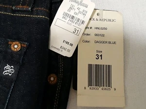 NWT Rock and Roll Republic 31" x 34" 3 Button Front, Spandex Blend Denim Jeans - Picture 1 of 9