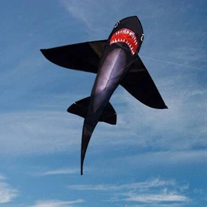 Black Shark Kite Outdoor Games Activities Flying Animal Kites for Boys Girls - Picture 1 of 7