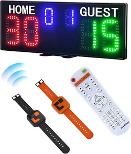 Electronic Tennis Scoreboard, Portable Digital Scoreboard with Remote, Cornhole - Picture 1 of 6