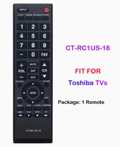 New Remote CT-RC1US-18 for Toshiba TV 43L420U 49L420U 49L510U18 32L310U20 - Picture 1 of 5