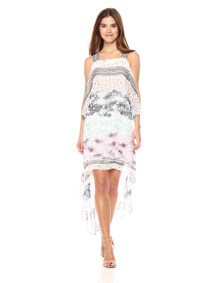 BCBGMAXAZRIA Aaric Floral Print High/low Dress - Size L