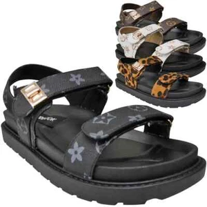 Sandals Shoes Ladies Beach Adjustable Sticky Strap Summer Holidays Womens Sizes - Imagen 1 de 19