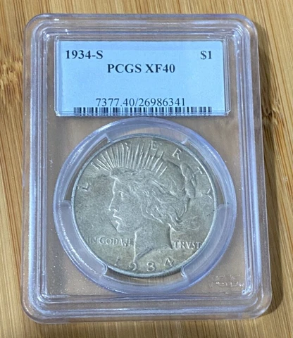 1934 S PEACE DOLLAR PCGS XF40 ~ Nice Golden Toner ~ (341) Cover