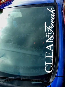 Clean Freak Small - Large Windscreen Car Stickers Decals OCD EURO Scene ref:1 - Picture 1 of 2