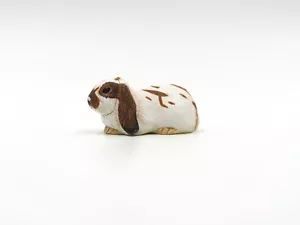 Dollhouse Miniature Fairy Garden Pet / Animal - Brown & White Rabbit 4cm - Picture 1 of 3