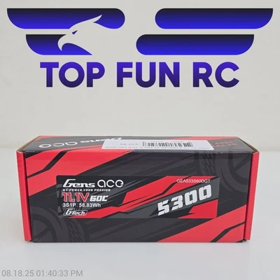 Gens Ace 5300mAh 3S 60C 11.1V G-Tech Hard Case Lipo Battery For Cars/Helis/Drone - Image 1 of 2