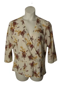 1. State XL Burgundy Yellow Flowers Shirt Top Blouse - Picture 1 of 3