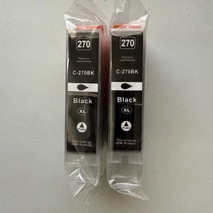 2PK PGI270 XL PGI-270XL Black Ink Cartridge For Canon PIXMA MG6820 MG6821 MG6822 - Photo 1/2