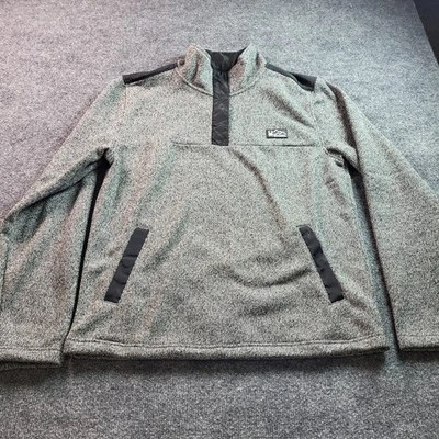 Suéter Spyder ligado camisa de lã masculino cinza médio pulôver pescoço simulado - Imagem 1 de 4