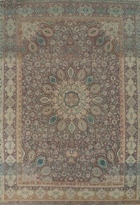 Vintage Purple Traditional Area Rug 10x13 Wool Hand-knotted Dining Room Carpet - Picture 1 of 24