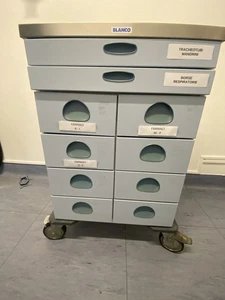 BLANCO Carrello Zone Chirurgiche Molto Funzionale Con Piano In Acciaio - Imagen 1 de 4