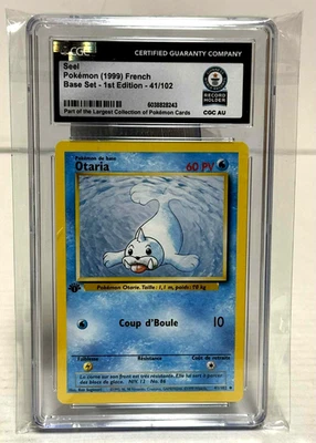 CGC 1 Of 1 WORLD RECORD HOLDER - 2009 1st Ed. Seel Base Set Pokemon JPN Vintage - Image 1 of 4