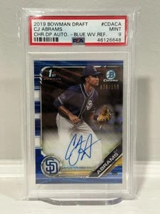 CJ Abrams 2019 Bowman Chrome Draft Blue Wave Refractor RC Rookie AUTO /150 PSA 9 - Bild 1 von 5