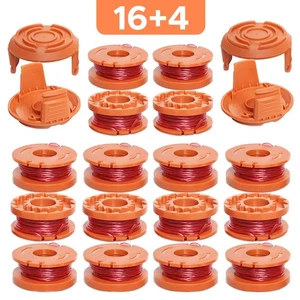 Trimmer Line Spool Compatible with Worx, 80ft .065 inch,16-Pack+4 Cap Cover - Picture 1 of 13