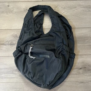 Co-lab BLACK NYLON SHOULDER BAG Striped Lining Exterior and Interior Pockets - Picture 1 of 11