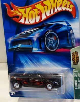 HOT WHEELS TREASURE HUNT BLACK With FLAMES CADILLAC CIEN SUPERCAR w/ REAL RIDERS - Image 1 of 4