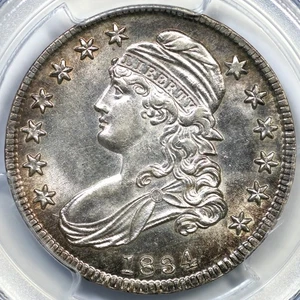 1834 O-109 R-1 PCGS MS 63 Sm Date, Sm Letters Capped Bust Silver Half Dollar 50c - Picture 1 of 3