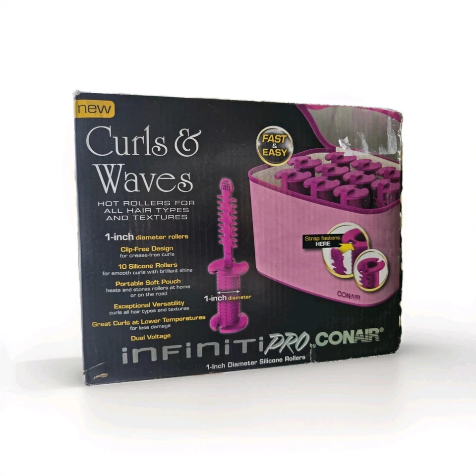 Conair Infiniti Pro кудри и волны старая школа 1» силиконовый Hot ролики розовый путешествий - Изображение 1 из 4