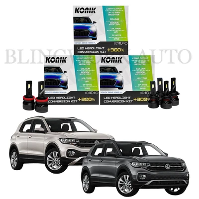 KONIK H7 H8 +300% LED Headlight Hi & Lo Fog Light CANbus for Volkswagen T-Cross - Image 1 of 4