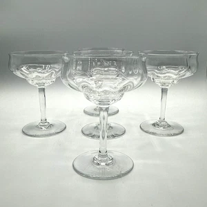 Baccarat Capri Crystal Champagne Sherbet Glass Optic 5-1/4 5Pc Set - Picture 1 of 14