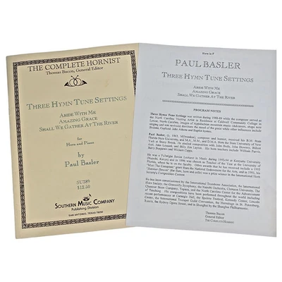 Paul Basler Three Hymn Tune Settings French Horn Piano Sheet Music 1997 Vintage - Image 1 of 4