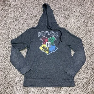 Harry Potter Hogwarts Pullover Hoodie Gray Size Small - Picture 1 of 6