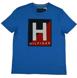 HERREN TOMMY HILFIGER OFFSHORE MONTVALE T-SHIRT HELLBLAU WEISS "H" ROT MARINE L - Bild 1 von 5