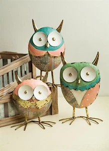 Metall Eule Deko 3er Set - NEU - Bild 1 von 2