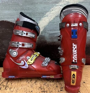 SALOMON COURSE Flex Ski Boots 28.0 US 10 UK Size 9.5 Red - Picture 1 of 17