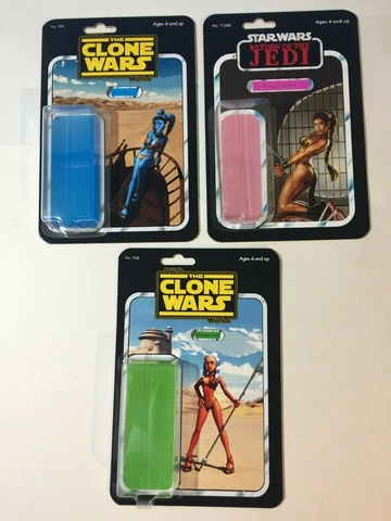 CUSTOM Star Wars Ahsoka Tano Aayla Secura Slave Leia Card Back 3.75" YOU PICK Cover