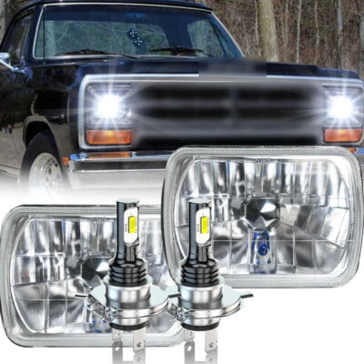 Par de faros sellados de haz alto/bajo de 5x7" 7x6" para Dodge D150 D250 D350 Ram 50 Foto 1 de 4