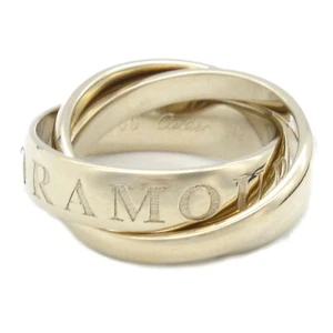 CARTIER Trinity Ring 18KYG RG WG Yellow White Rose Gold used US size 5.25 #49 - Picture 1 of 6