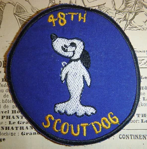 SNOOPY PATCH - 48th Scout Dog Platoon - Combat Tracker - Vietnamkrieg - 2429 - Bild 1 von 2