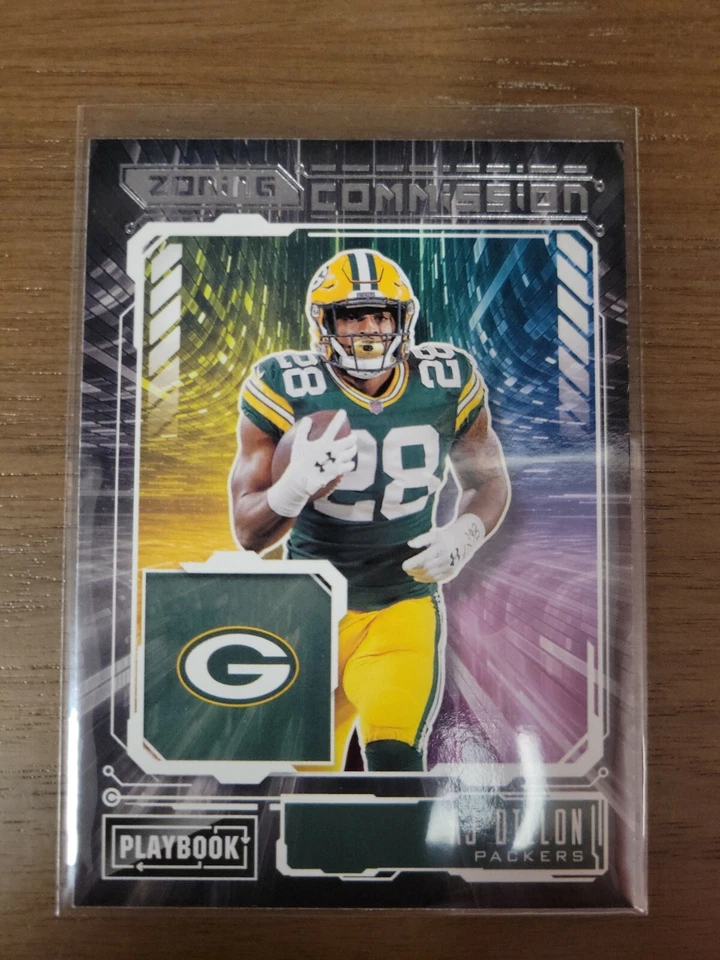 AJ DILLON - ZONING COMMISSION INSERT - 2021 Panini Playbook - Packers #ZC-AJD - Image 1 of 4