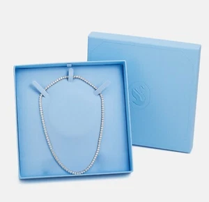 NEW in Box 100% SWAROVSKI Tennis Necklace White Rhodium Plated 5681796 5681801 - Picture 1 of 7