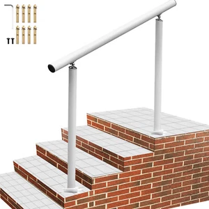 VEVOR Handrail Outdoor Stairs Outdoor Handrail 4ft White Step Handrail for Porch - Picture 1 of 12