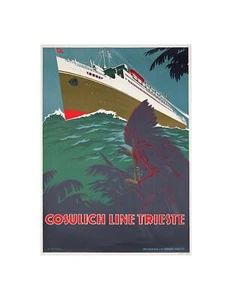 COSULICH LINIE 1939 VON A DONDOLI VINTAGE ORIGINAL ITALIENISCHES POSTER - Bild 1 von 1