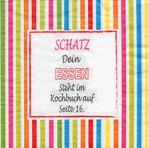 4 servilletas servilletas con motivos técnica de servilletas texto refrán expresión (1308)  - Imagen 1 de 2