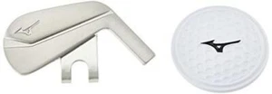 Mizuno Golf Green Marker 5LJD192100 Silver Golf Ball Cap Clip Marker Iron New - Picture 1 of 2