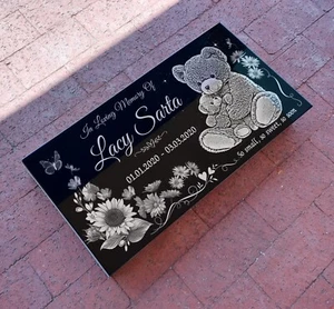 12x24x0,75 Zoll menschlicher Grabstein, Grabstein, Grabmal, Diamant graviert - Bild 1 von 24