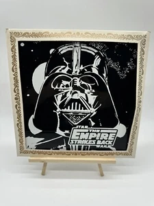 Star Wars Painted Glass Wall Hanging Vintage The Empire Strikes Back Darth Vader - Picture 1 of 5