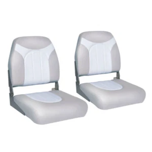 Pair of Deluxe Fishing Boat Seat, Grey White Style, Boat Yacht Marine Seats - Picture 1 of 4