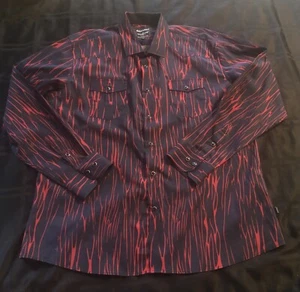 BARABAS LEOPARD flames ZEBRA Herren XL Langarm Druckknopf Western Hemd GEOMETRIC - Bild 1 von 7