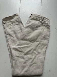 The White Company Linen Brompton Trousers Size 10 RRP £98 Tapered Fawn - Picture 1 of 6