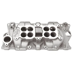 Colector de admisión doble cuádruple bloque pequeño Chevy Edelbrock 5425 C-26 - Imagen 1 de 4