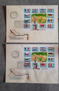 HUNGARY 1977 FLAGS-DANUBE COMMISSION 2 FDC PREMIER JOUR PERF&IMPERF MNH - Picture 1 of 2